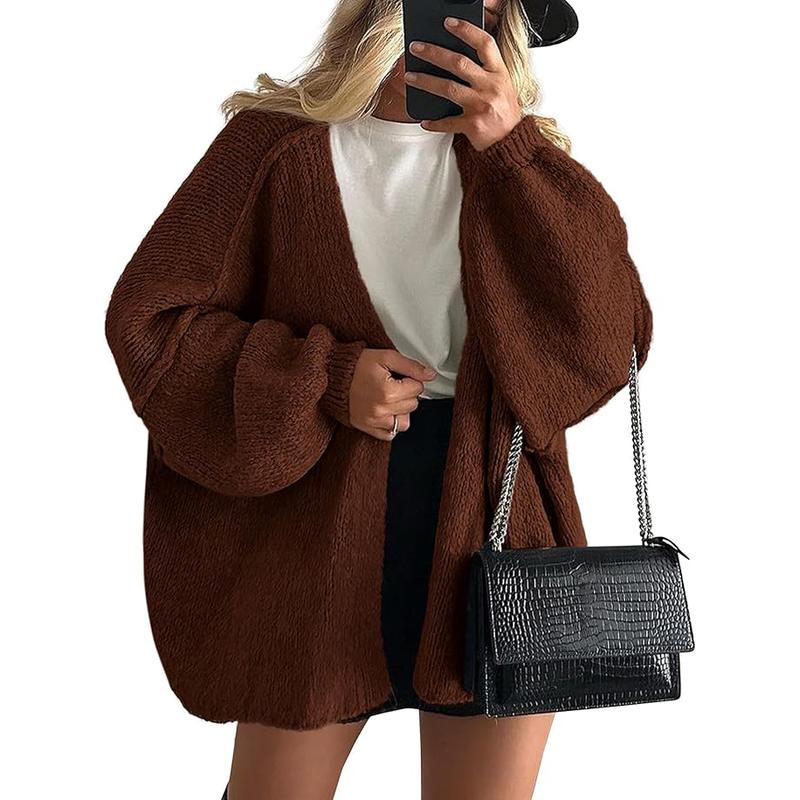 VERONIKA - Oversized Fit Lantern Sleeve Autumn Knit Cardigan