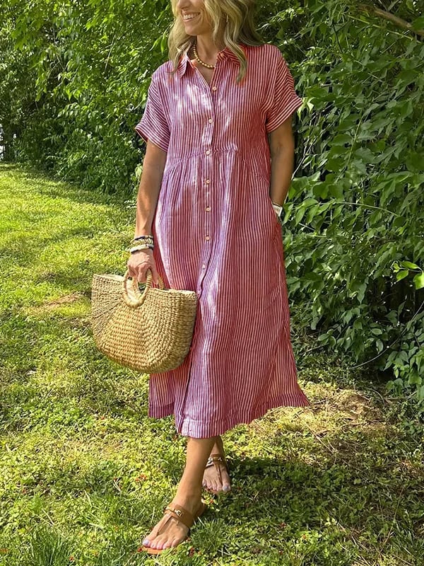 CASSIE | Fashionable Striped Dress