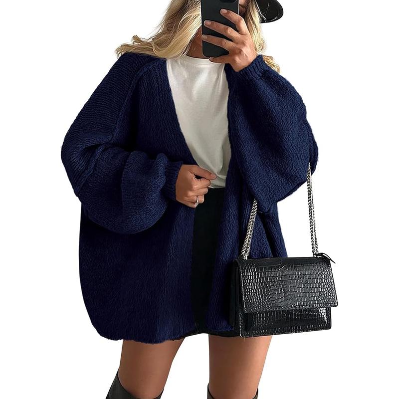 VERONIKA - Oversized Fit Lantern Sleeve Autumn Knit Cardigan