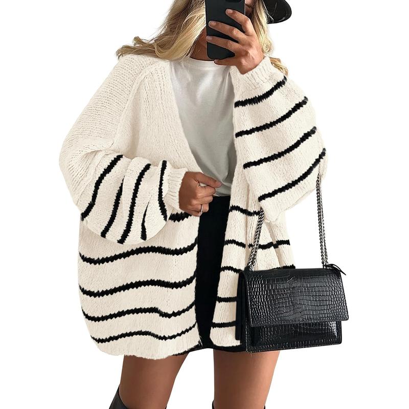 VERONIKA - Oversized Fit Lantern Sleeve Autumn Knit Cardigan