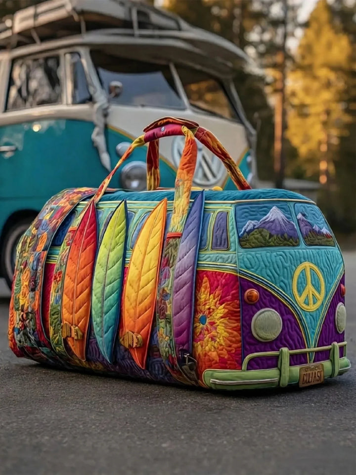 Hippie Van Quilted Duffle Bag
