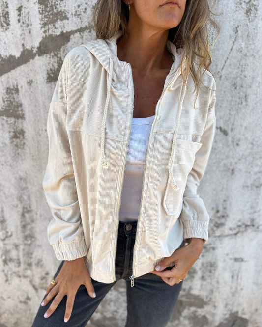 Ella™ Relaxed Corduroy Jacket | Comfortable Everyday Zip Jacket