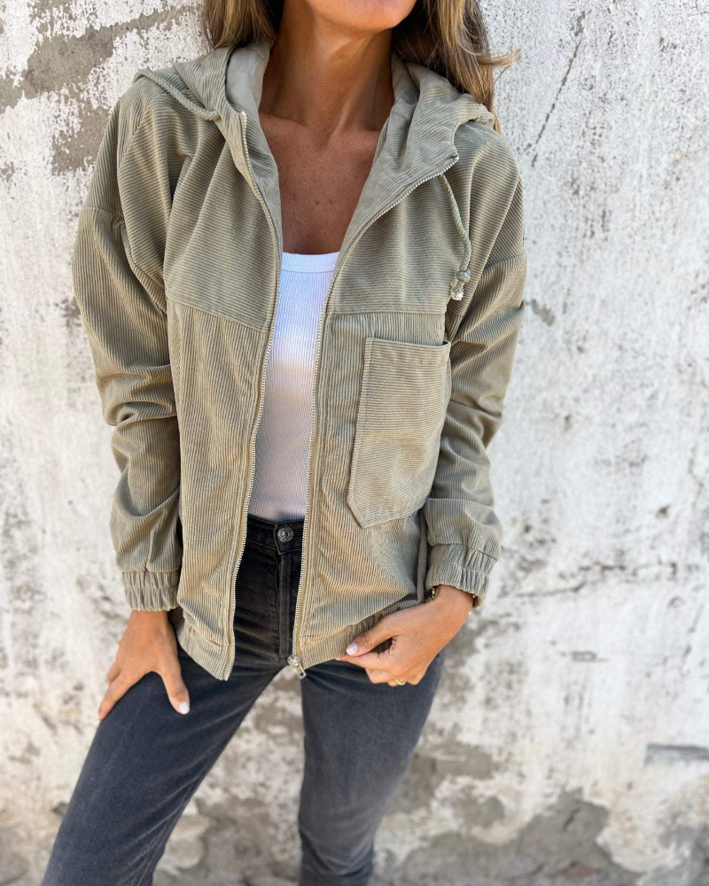 Ella™ Relaxed Corduroy Jacket | Comfortable Everyday Zip Jacket
