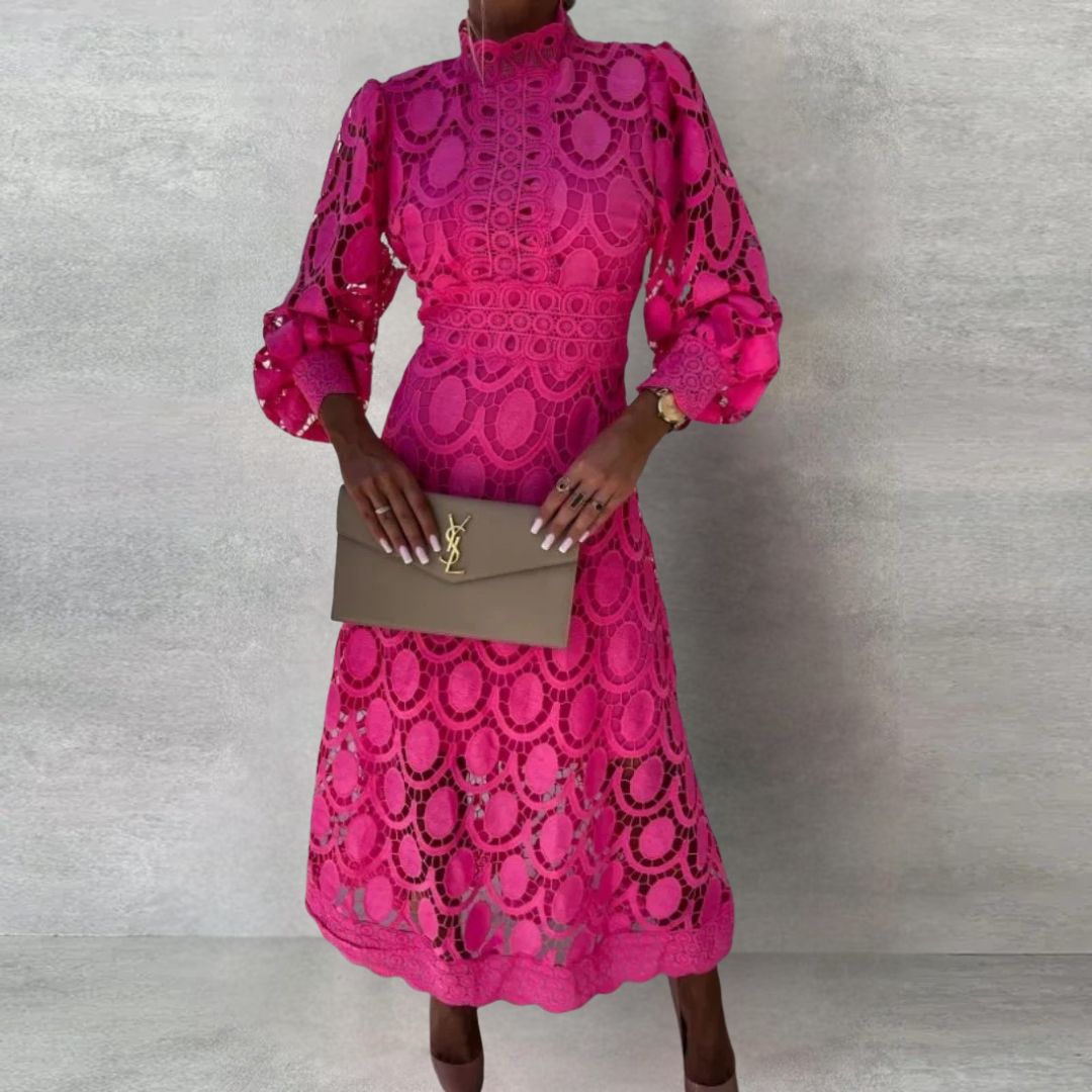 Aurelia™ Lace Midi Dress | Timeless Elegance & Feminine Detail