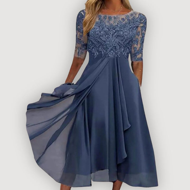 Vivienne™ Lace Midi Dress | Graceful Elegance & Timeless Sophistication