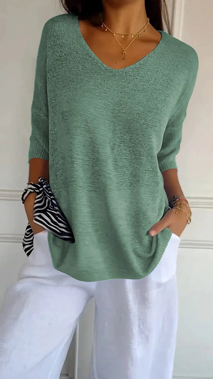Maddie | Elegant V-Neck Sweater