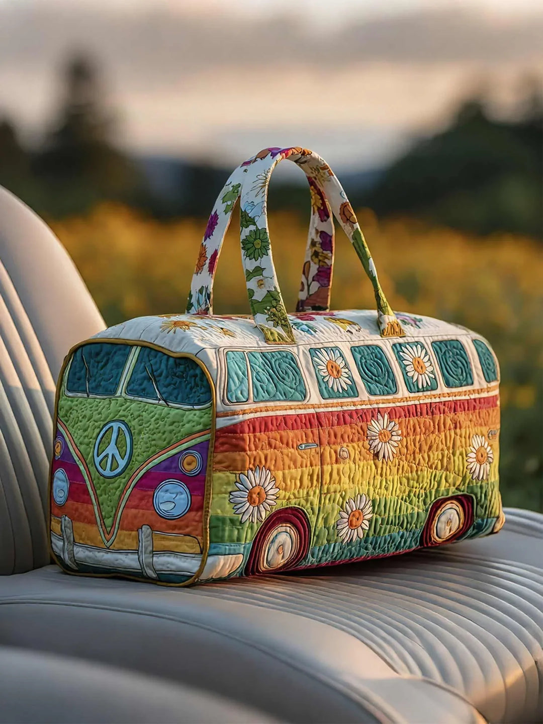 Hippie Van Quilted Duffle Bag