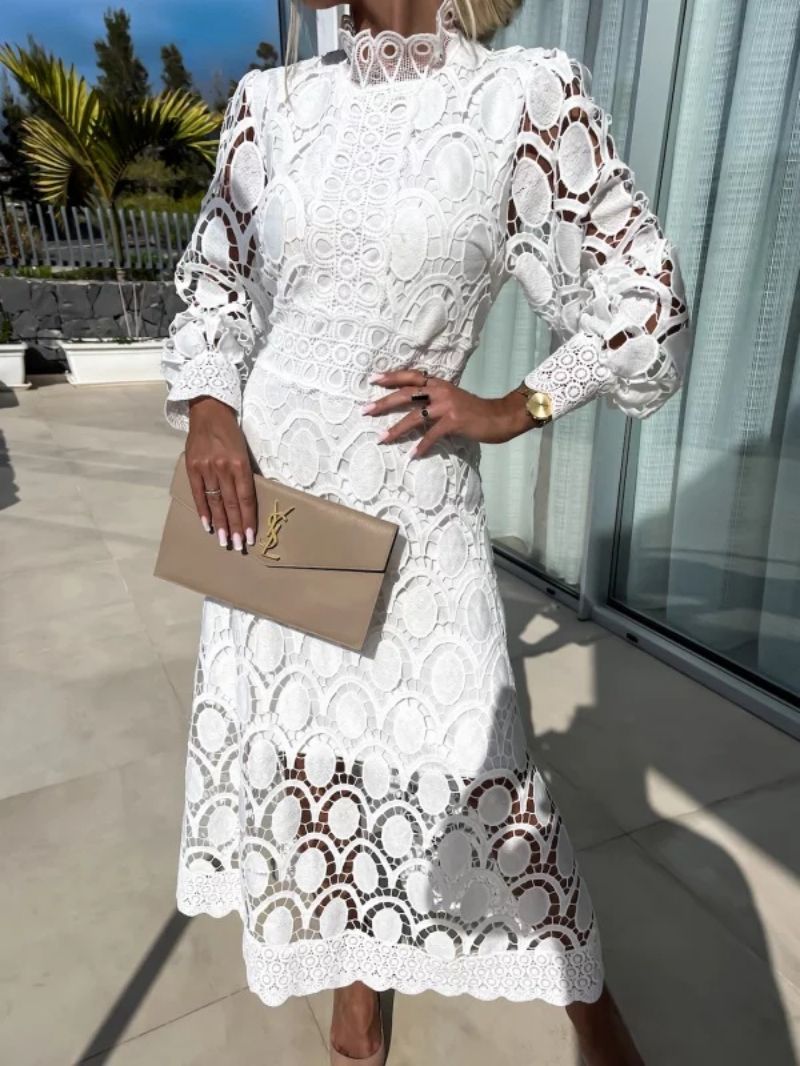Aurelia™ Lace Midi Dress | Timeless Elegance & Feminine Detail