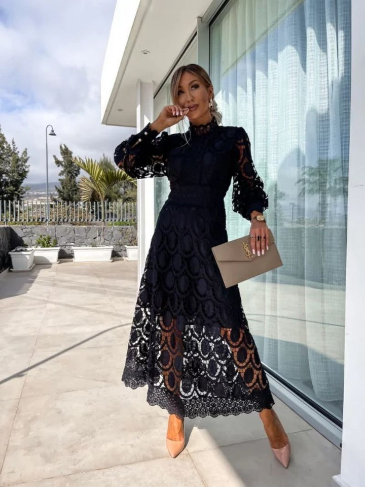 Aurelia™ Lace Midi Dress | Timeless Elegance & Feminine Detail