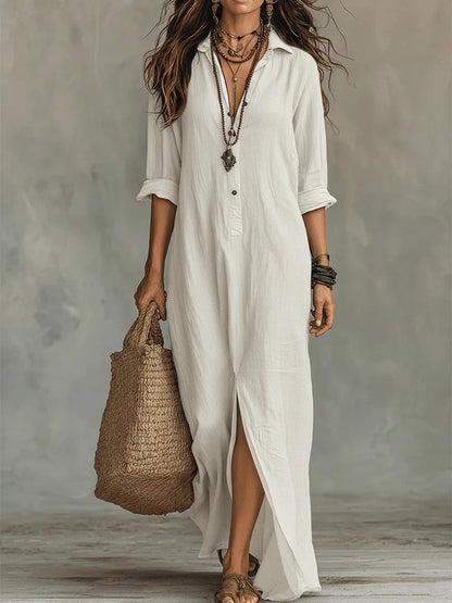 Sienna™ Relaxed Maxi Shirt Dress | Effortless Everyday Elegance