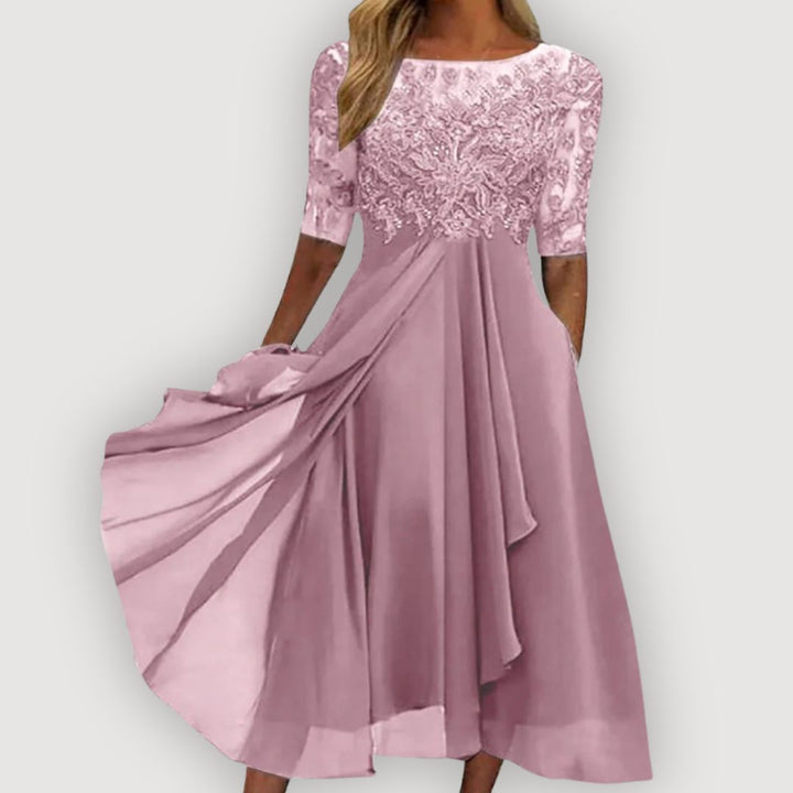 Vivienne™ Lace Midi Dress | Graceful Elegance & Timeless Sophistication