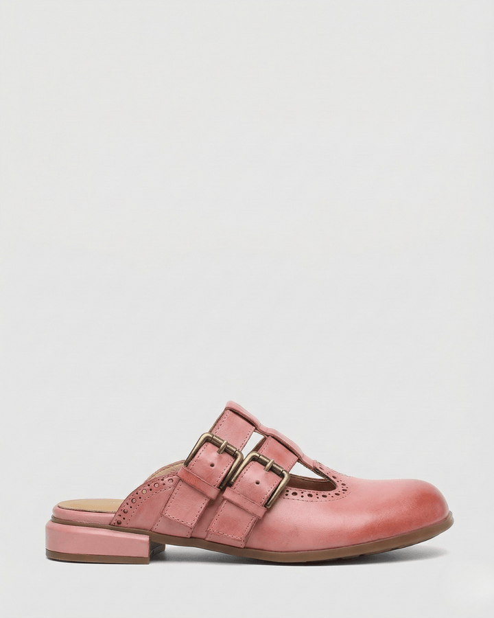 Theodora Mule Heels | Soft Leather, Comfortable Block Heel