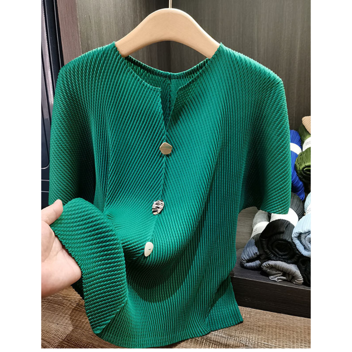 SAVARA ? Lightweight Round Neck Cardigan Top
