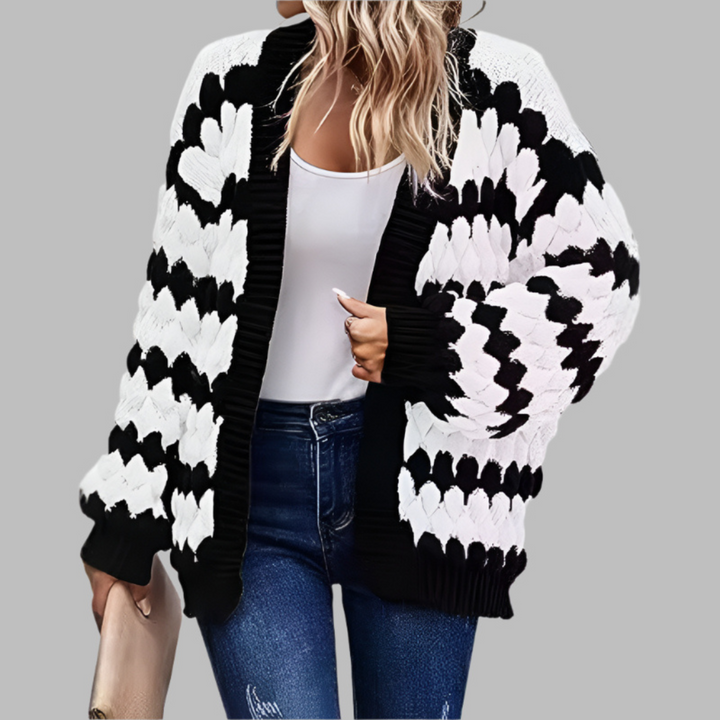 SALVACION ? Casual Long Sleeve Drop Shoulder Cardigan
