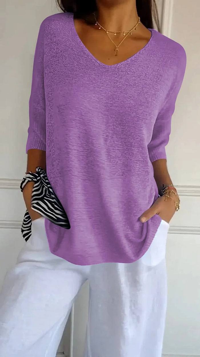 Maddie | Elegant V-Neck Sweater