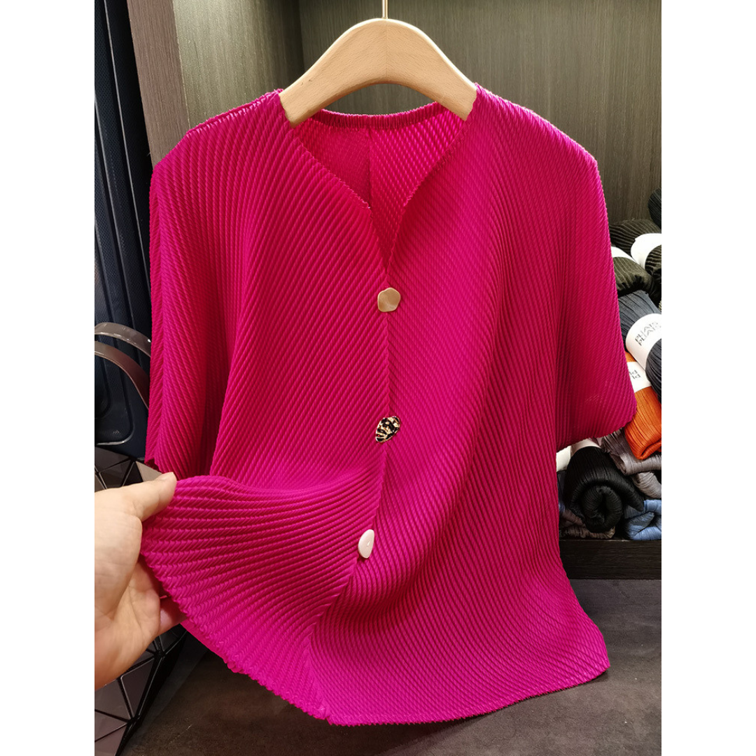 SAVARA ? Lightweight Round Neck Cardigan Top