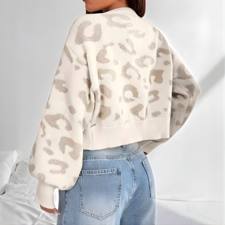 AVIA - Comfy Leopard Print Lantern Sleeve Cardigan