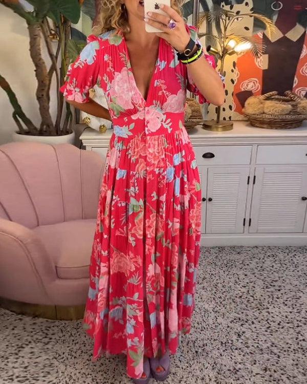 Floriana | Vibrant Bloom Midi Dress