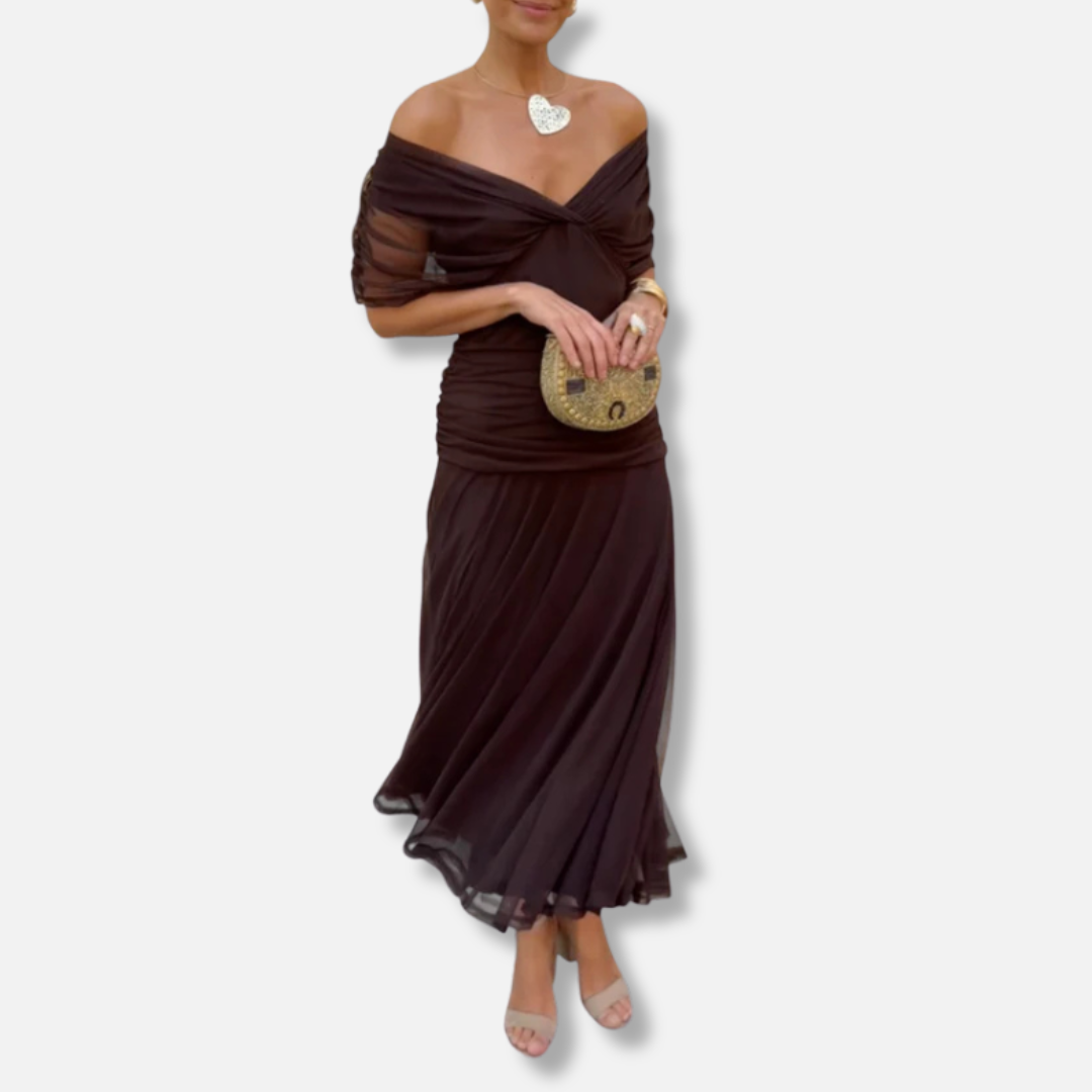 Luna - Elegant Dress With V-Neckline