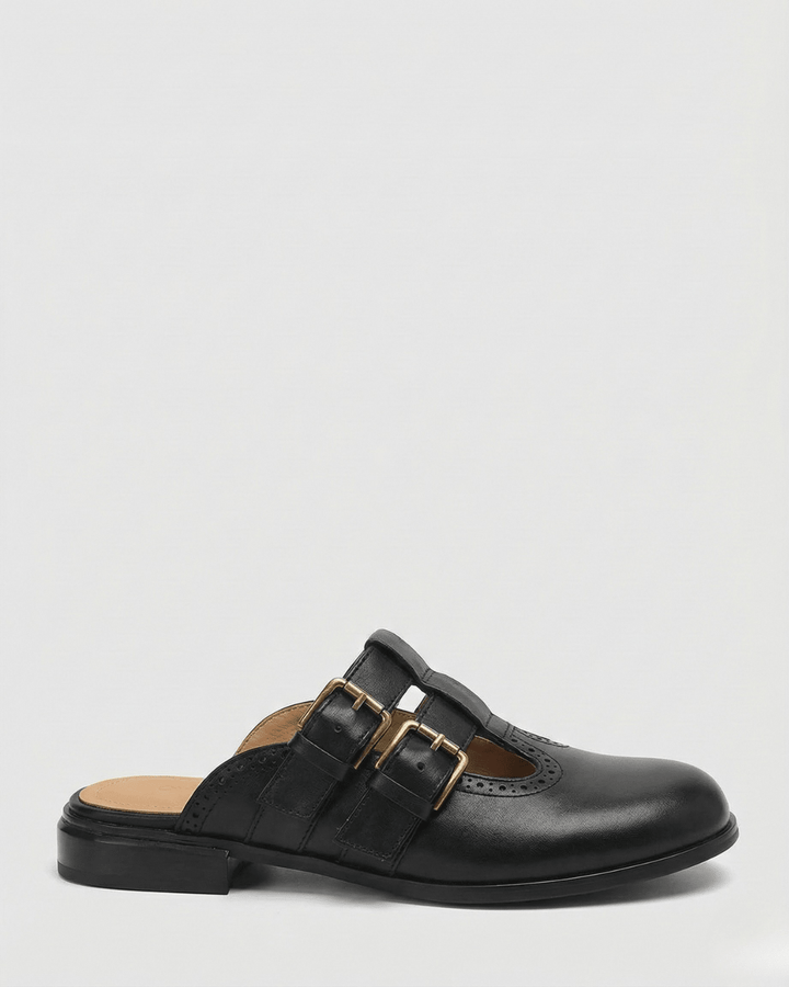 Theodora Mule Heels | Soft Leather, Comfortable Block Heel