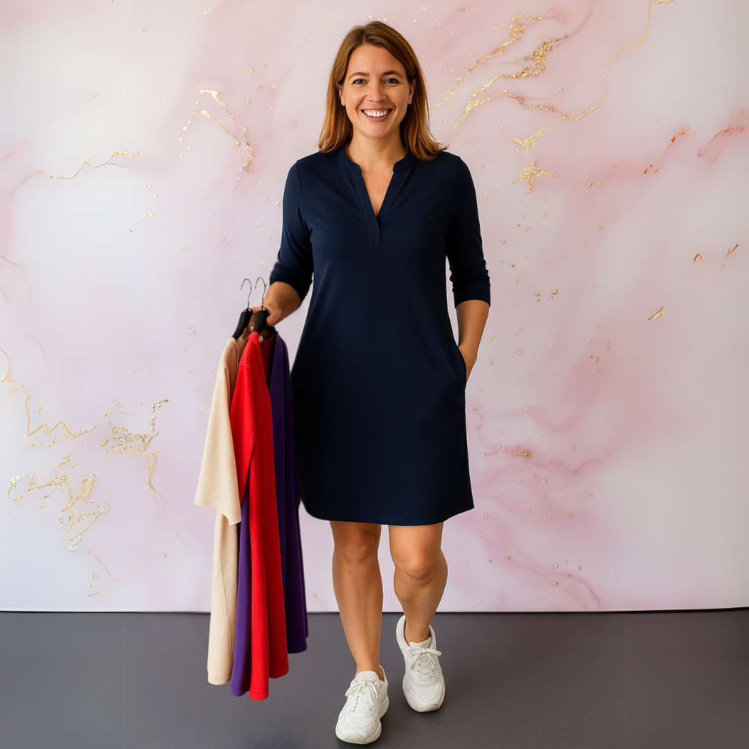 Hanneke™ | Effortless Everyday Elegance V-Neck Dress