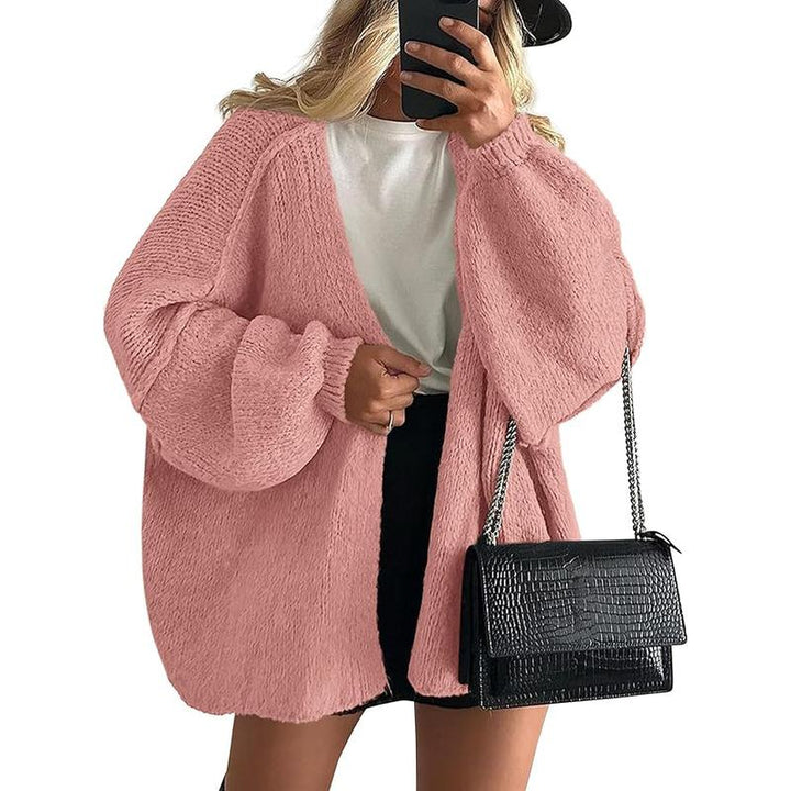 VERONIKA - Oversized Fit Lantern Sleeve Autumn Knit Cardigan