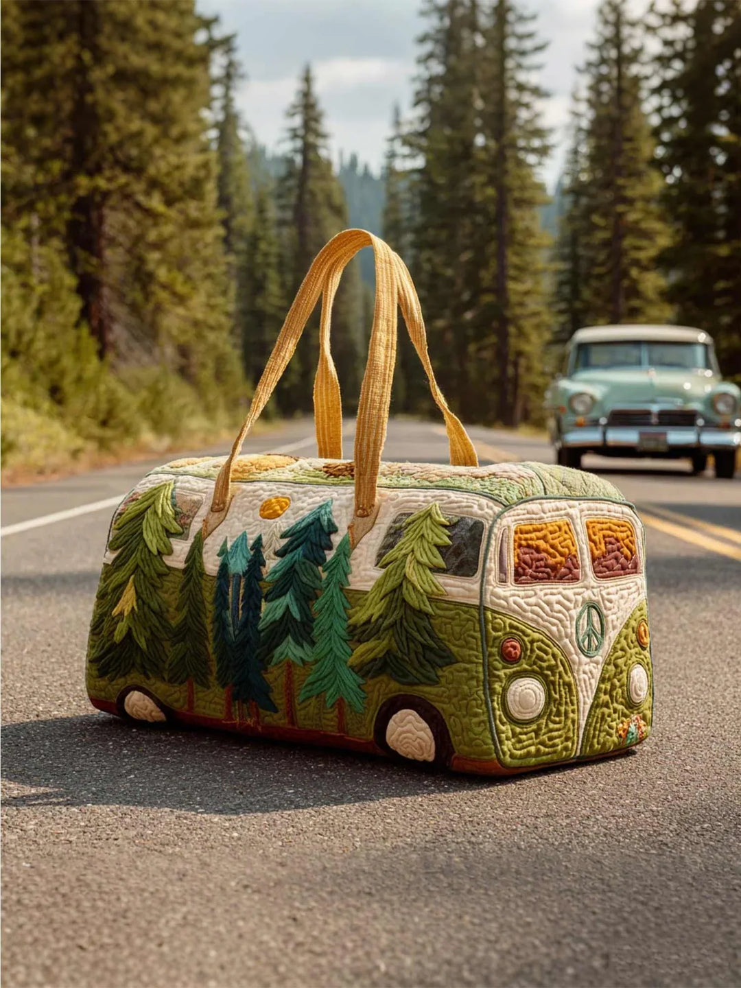 Retro Road Quilted Duffle Bag