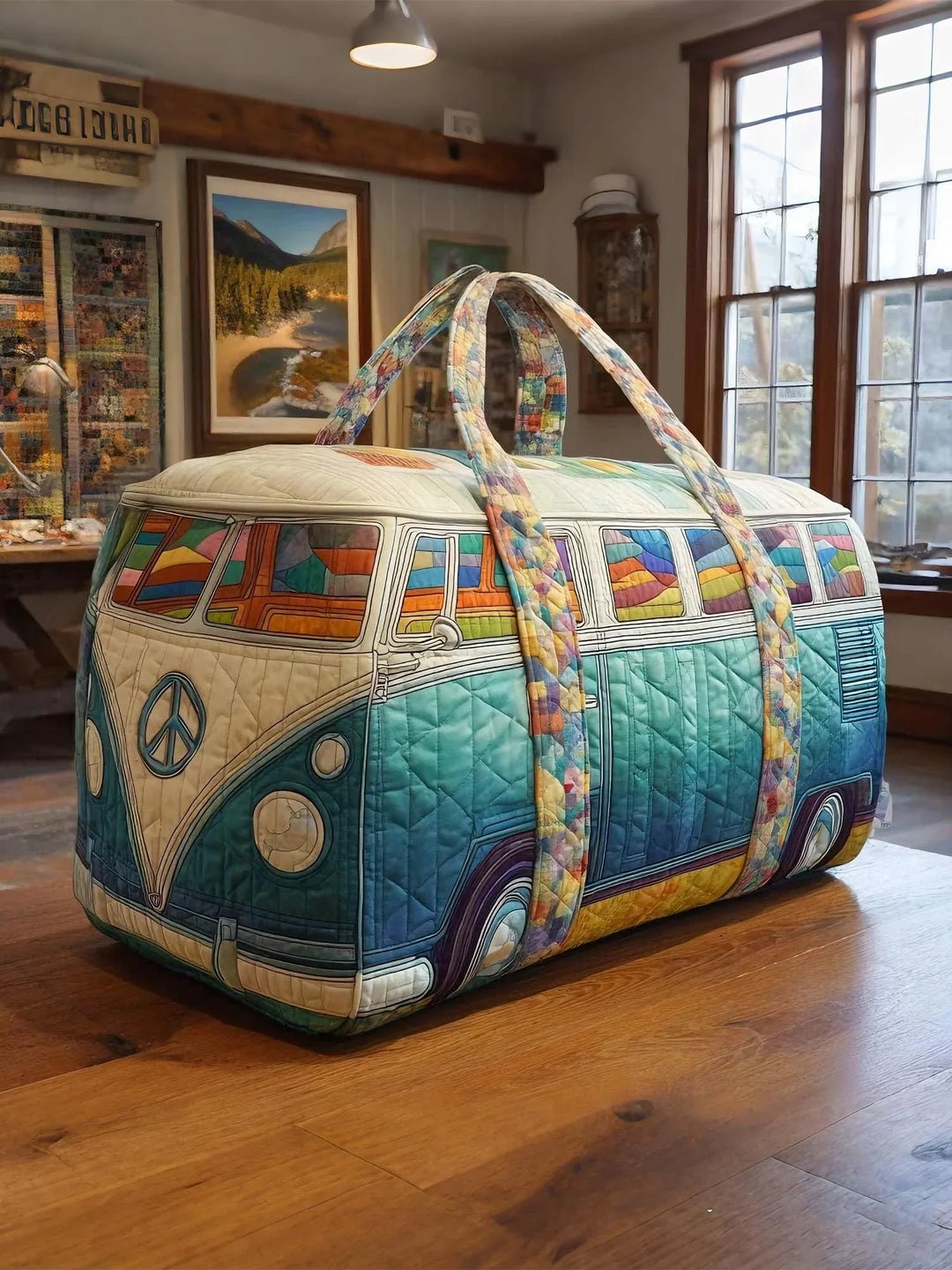 Retro Motion Quilted Duffle Bag