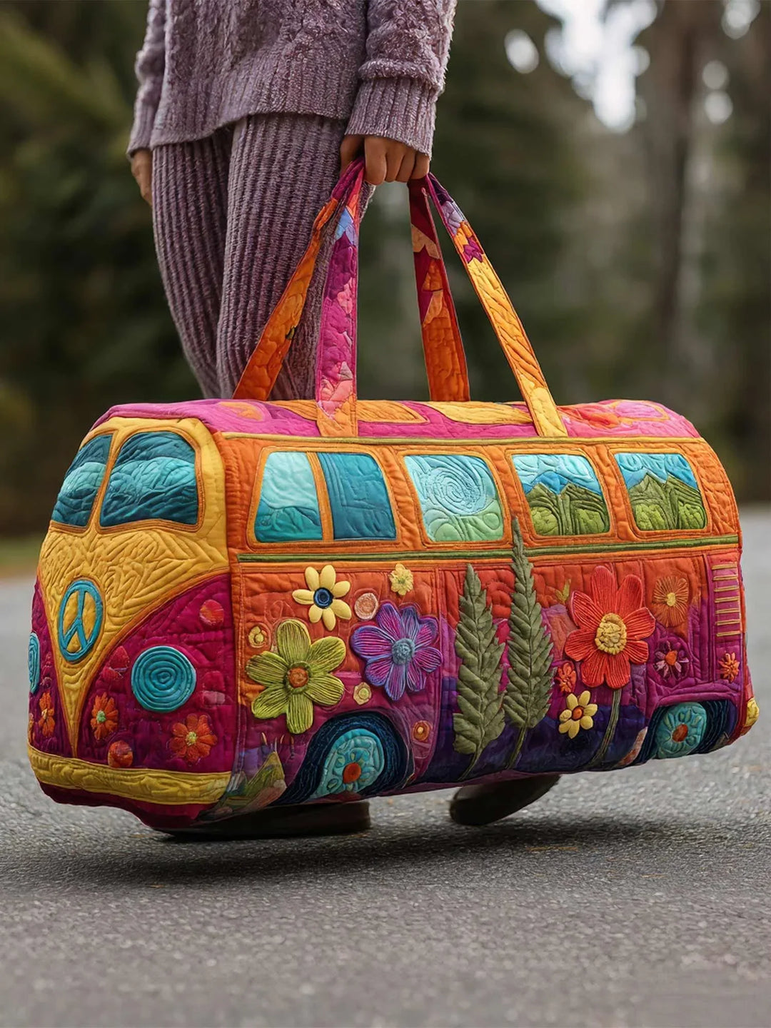Hippie Van Quilted Duffle Bag