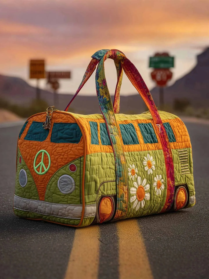 Hippie Sunflower Quilted Duffle Bag