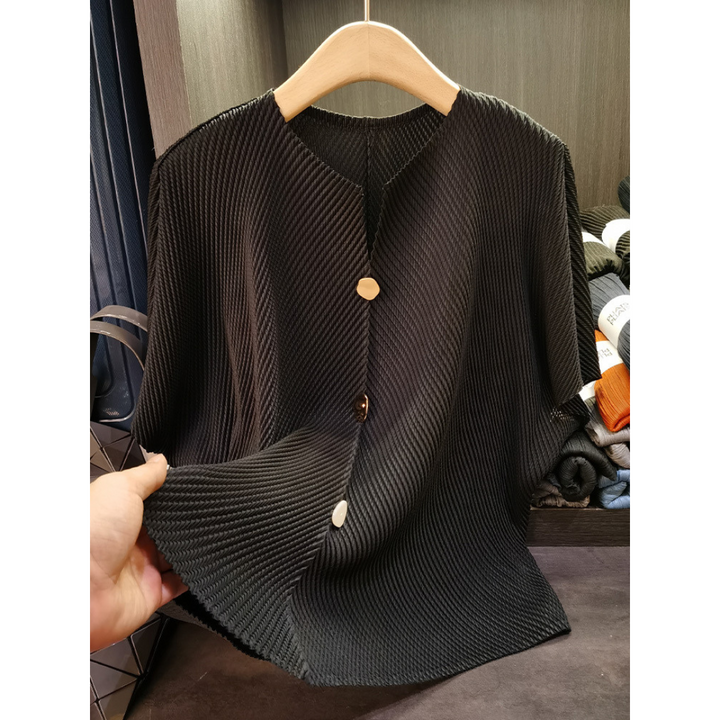 SAVARA ? Lightweight Round Neck Cardigan Top