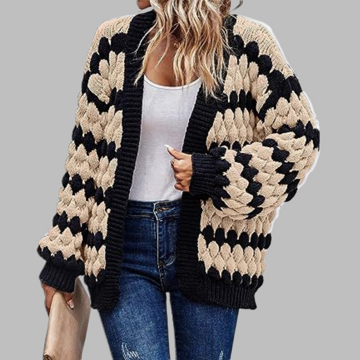 SALVACION ? Casual Long Sleeve Drop Shoulder Cardigan