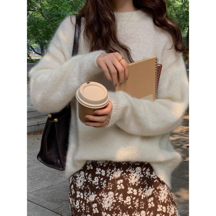 MIRIELLE - Comfy Long Sleeve Round Neck Sweater