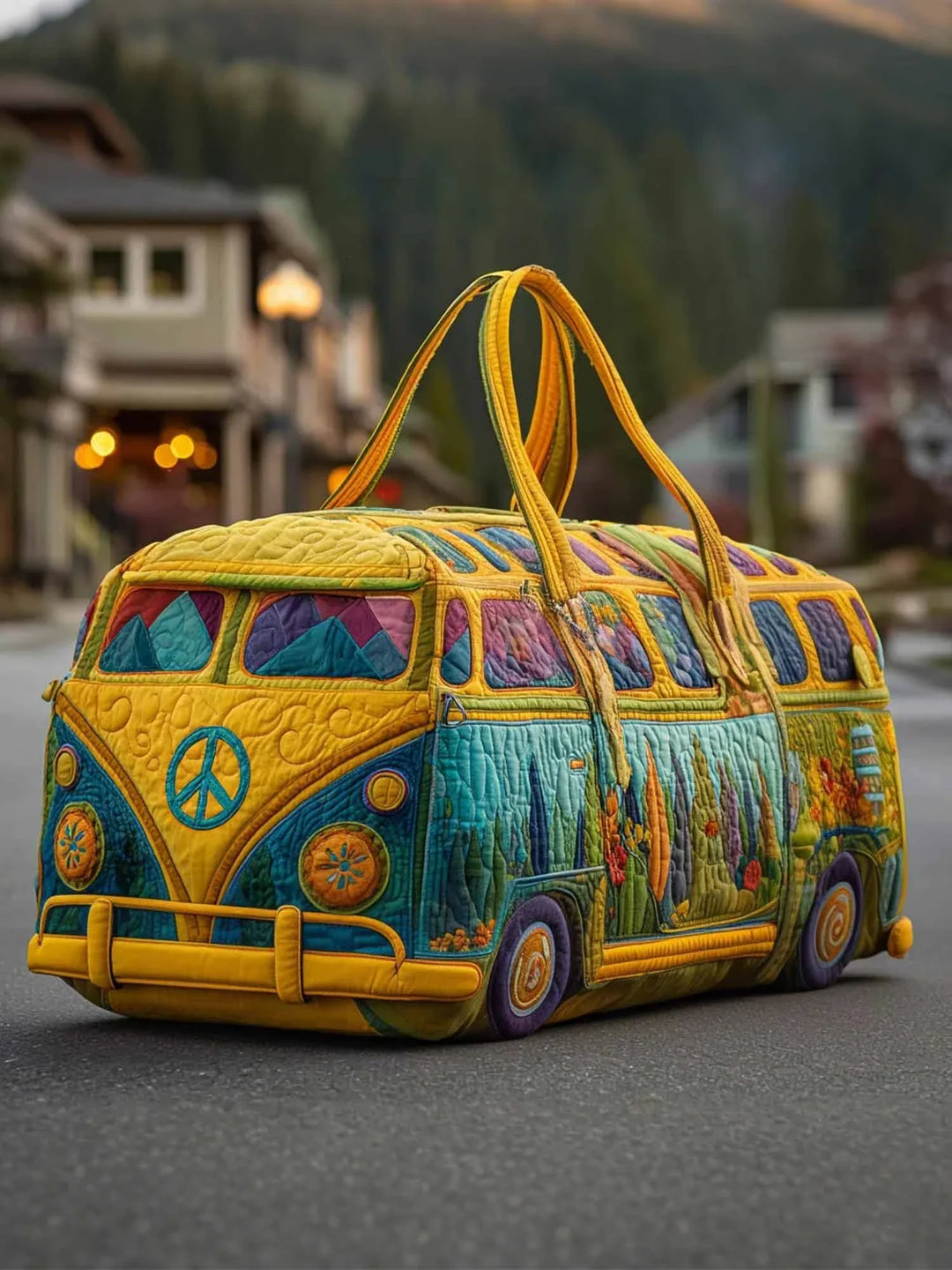 Hippie Van Quilted Duffle Bag