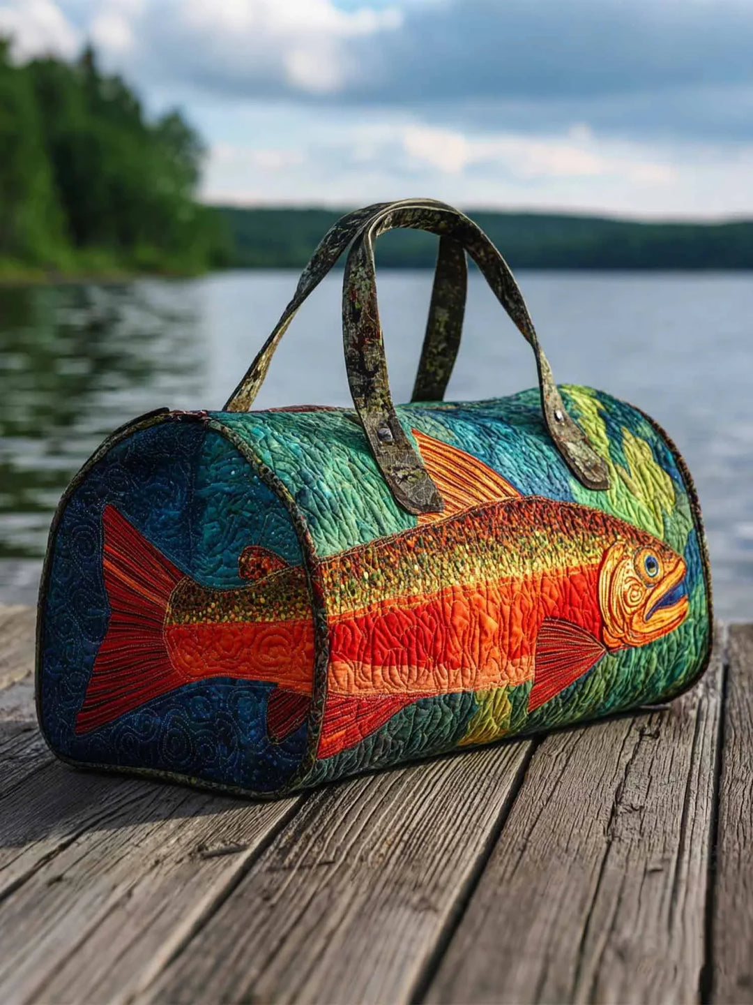 Golden Trout Quilted Duffle Bag