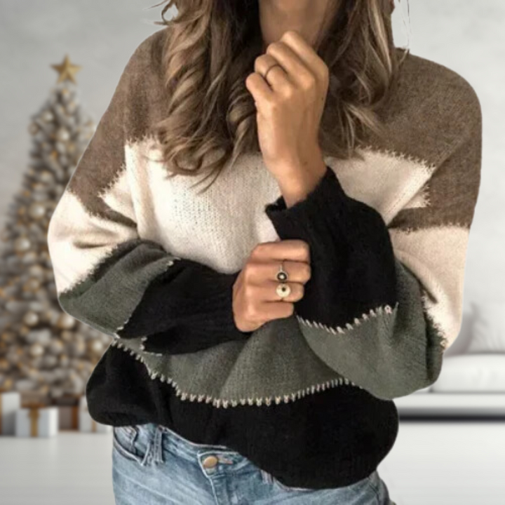 MAYA - Colorblock Knit Sweater