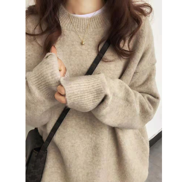 MIRIELLE - Comfy Long Sleeve Round Neck Sweater