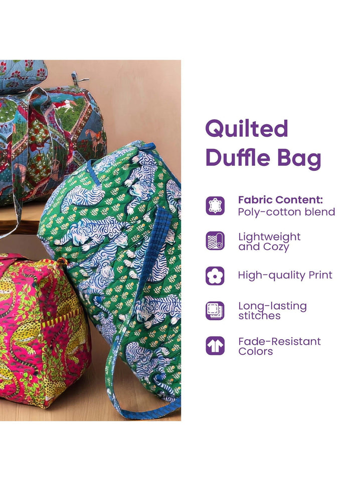 Wanderlust Wheels Quilted Duffle Bag
