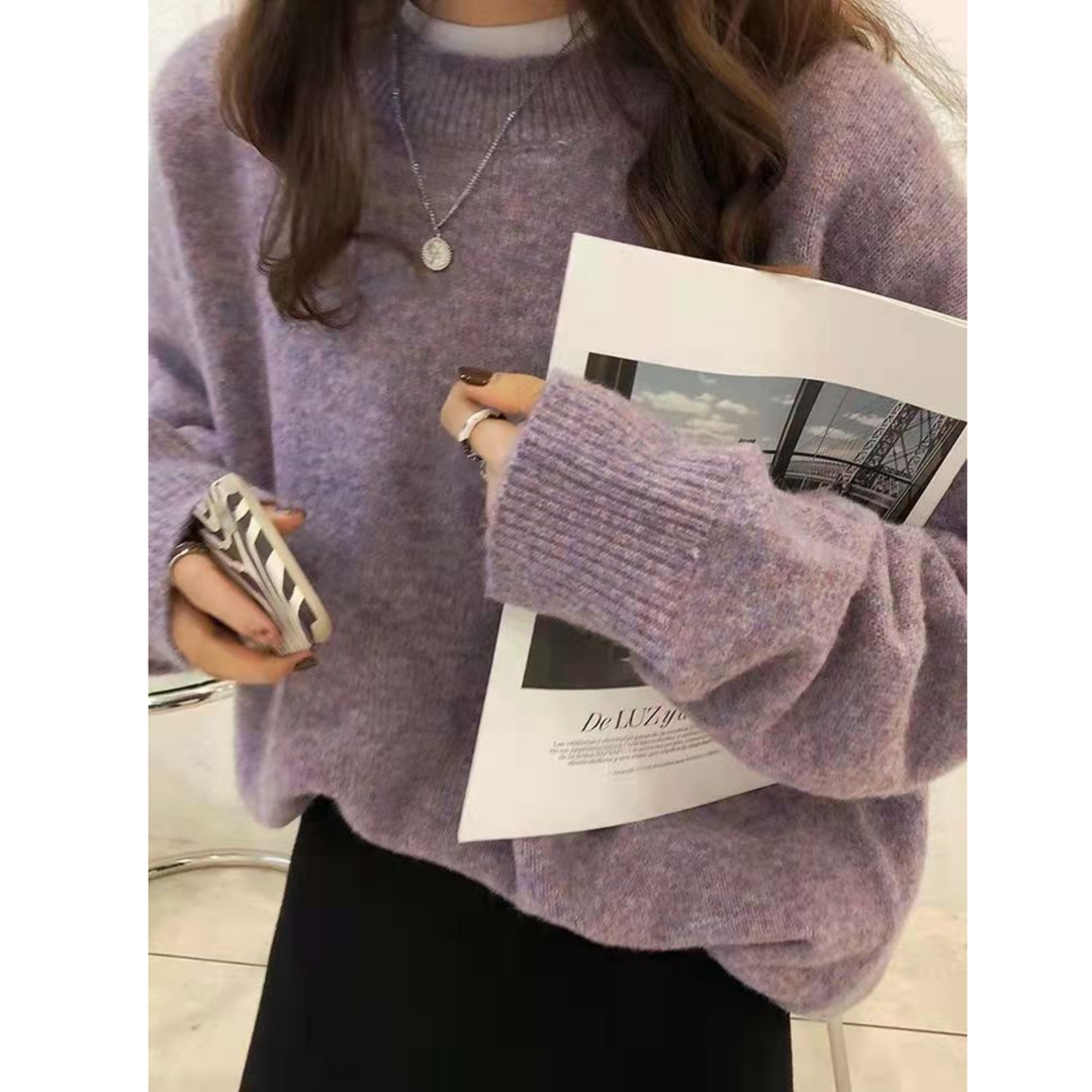 MIRIELLE - Comfy Long Sleeve Round Neck Sweater