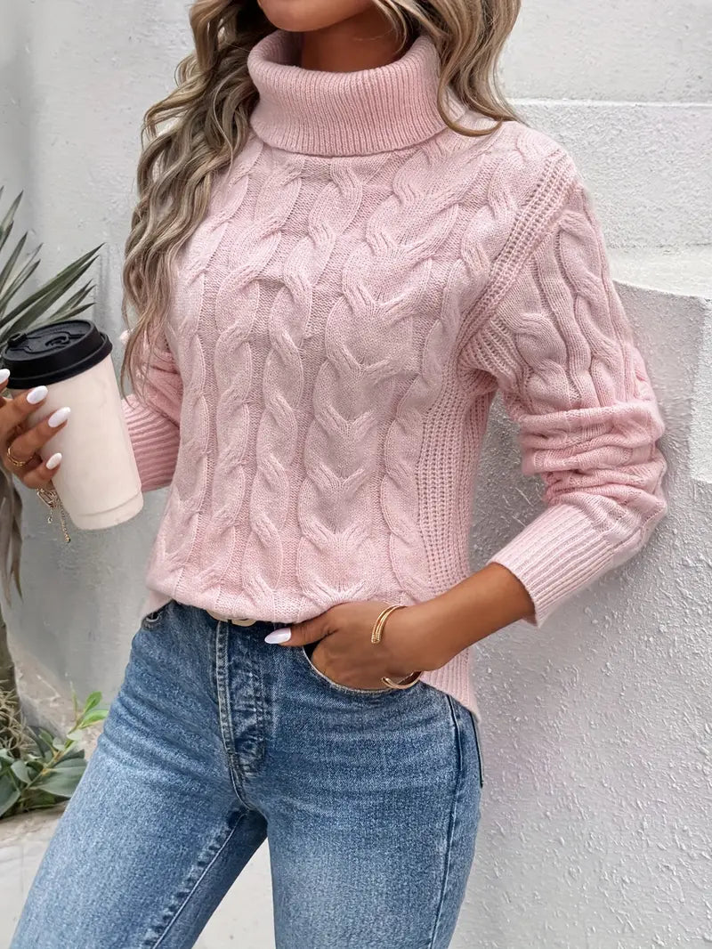 MAIKA - Cable Knit Turtleneck Sweater