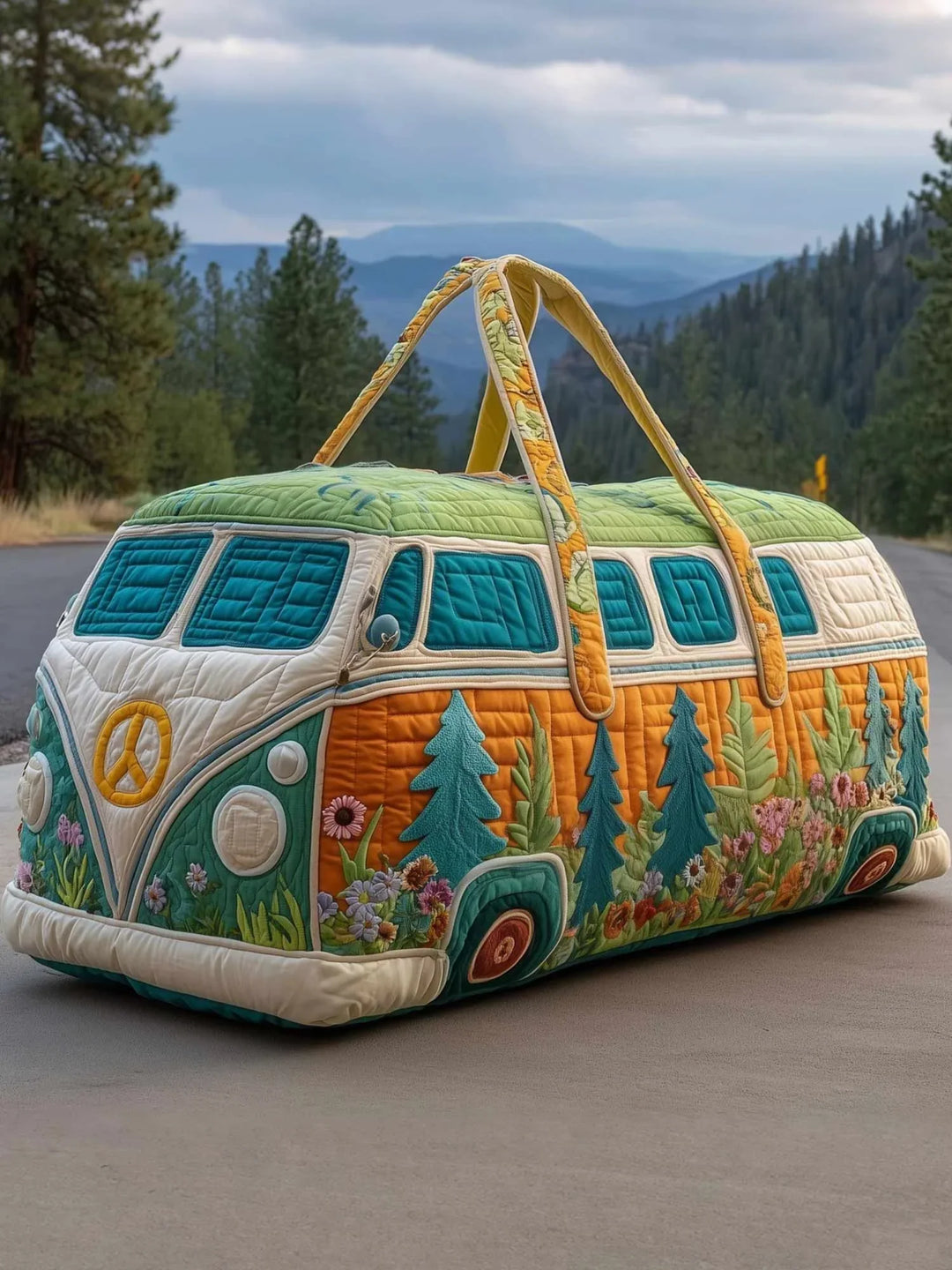 Hippie Van Quilted Duffle Bag