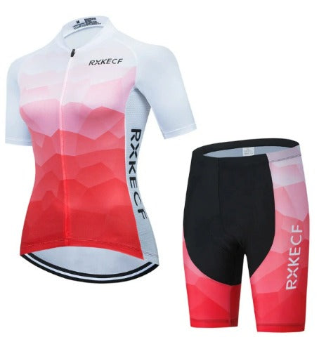 BORA women's cycling kit: breathable jersey and shorts