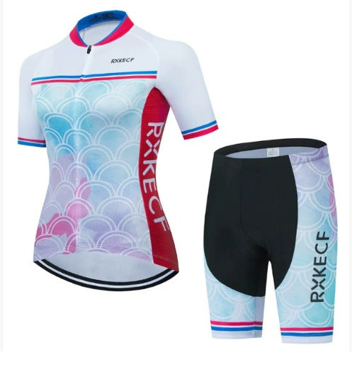 BORA women's cycling kit: breathable jersey and shorts