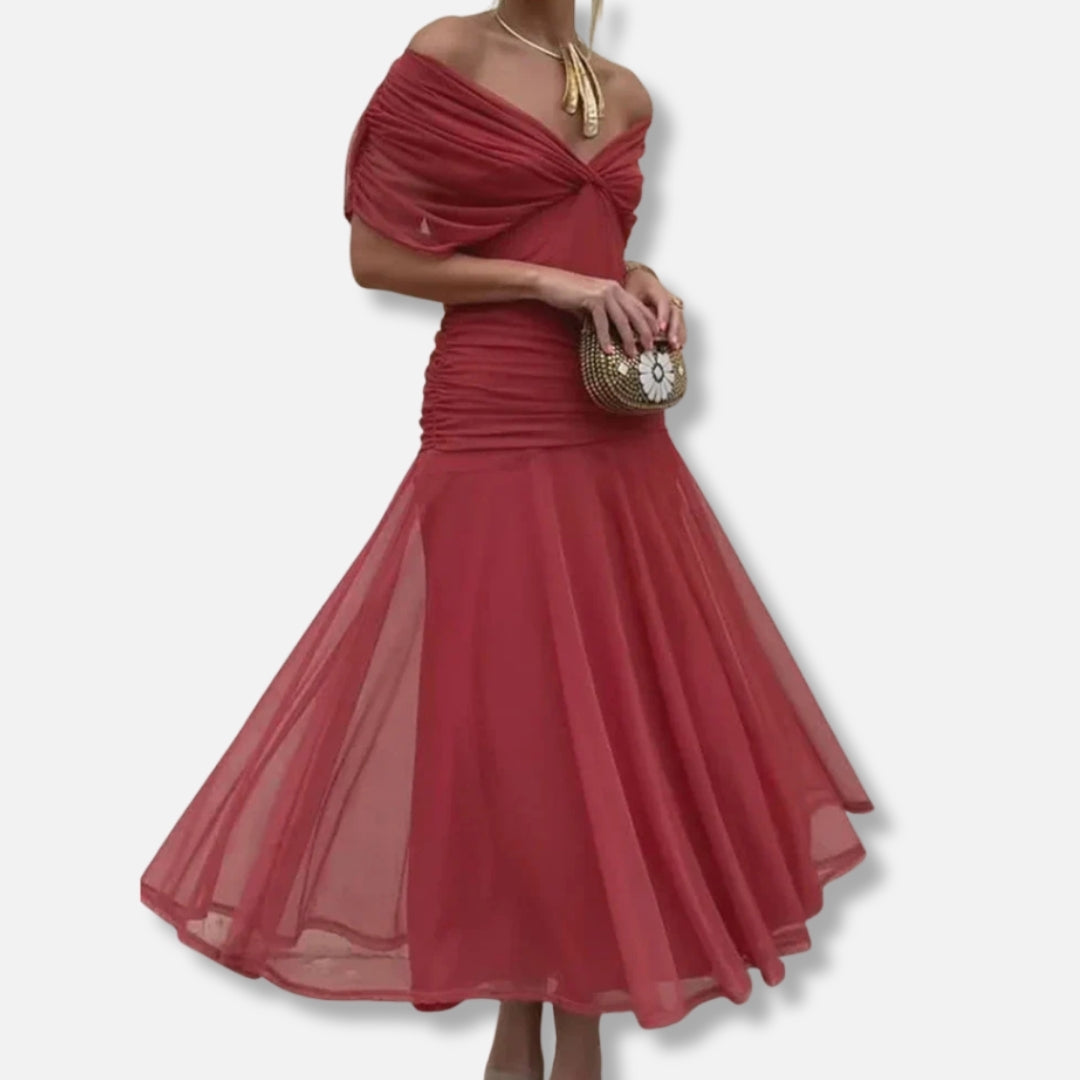 Luna - Elegant Dress With V-Neckline