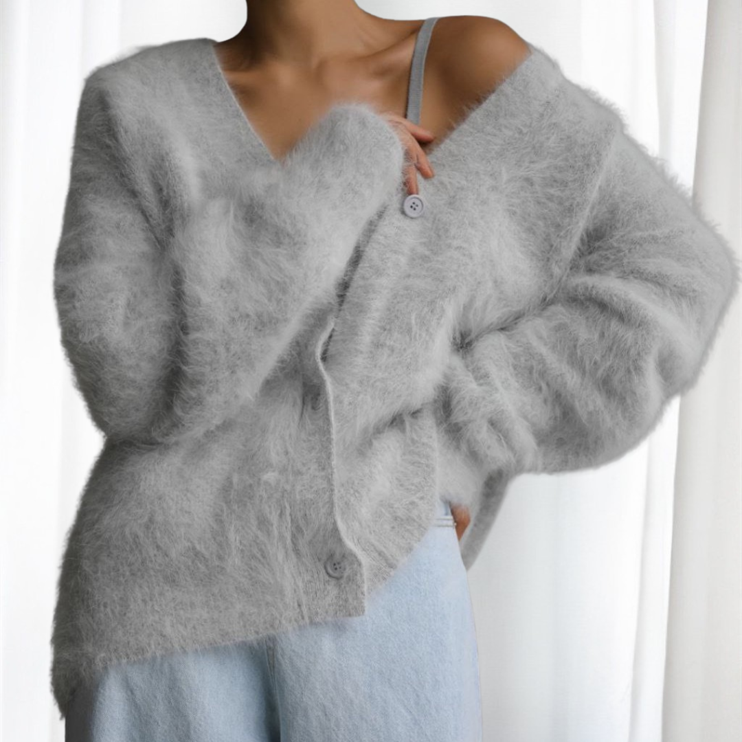 QUINCY - Comfy Button Front Drop Shoulder Cardigan