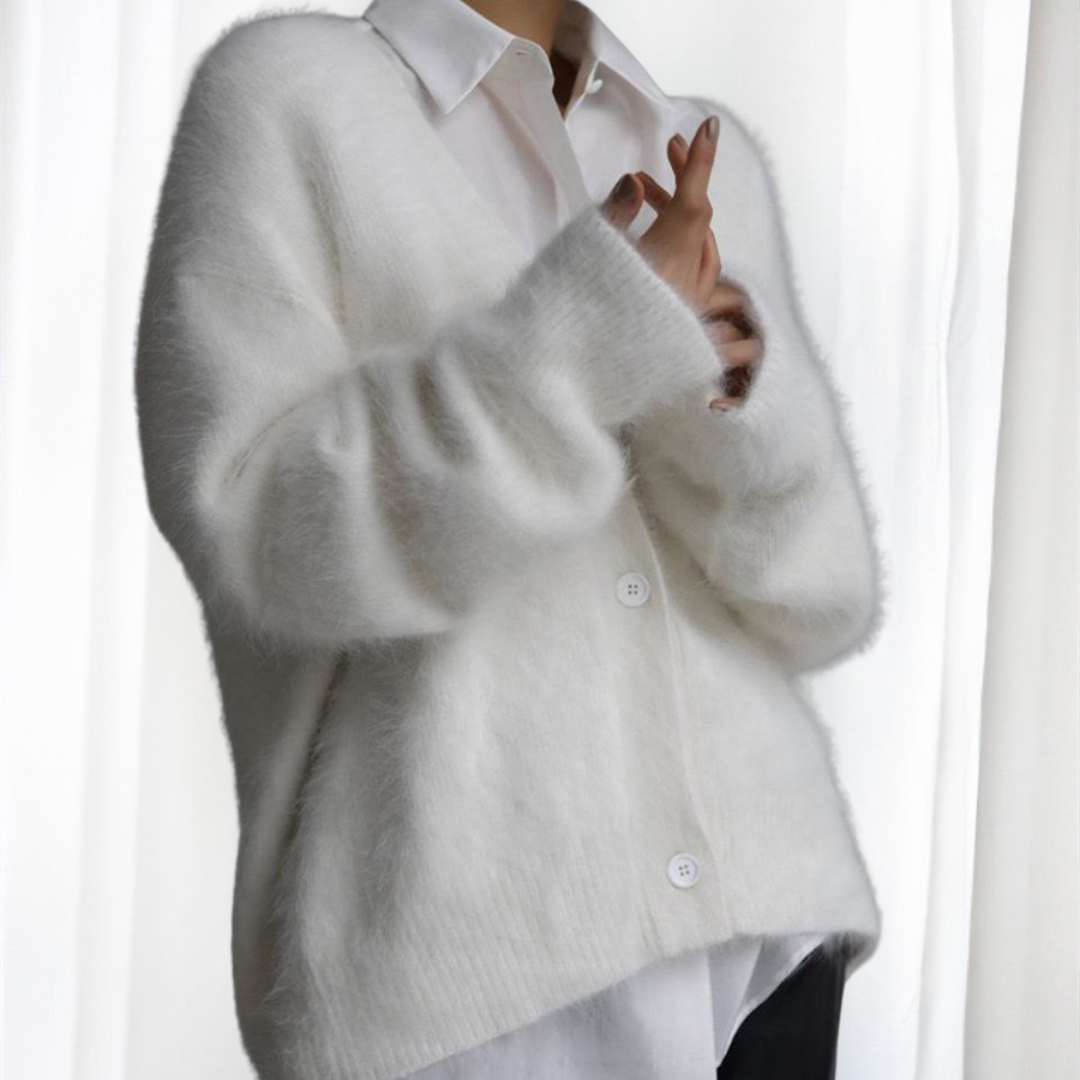 QUINCY - Comfy Button Front Drop Shoulder Cardigan