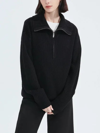 ELODIE - Comfy Half-Zip Sweater