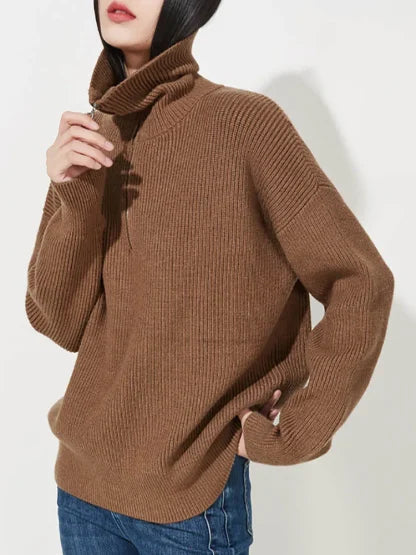 ELODIE - Comfy Half-Zip Sweater