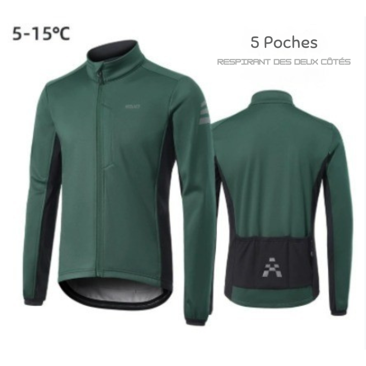 Winter cycling jacket | windproof, warm and fleece-lined