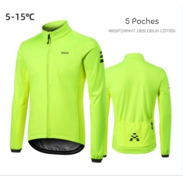 Winter cycling jacket | windproof, warm and fleece-lined